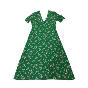 P.A.R.O.S.H. Women’s Large 100 % Silk Floral Midi Dress Cottagecore Garden Party